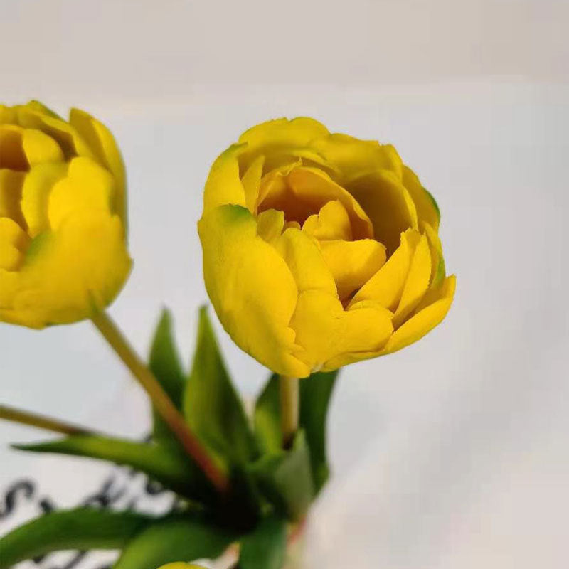 Artificial 5 Heads Tulip Flower Bouquet Soft Rubber Bloomed Tulip Home Wedding Decoration