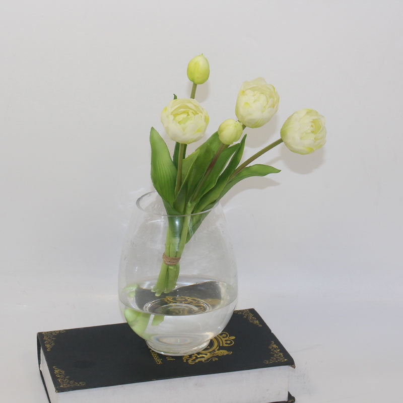 Artificial 5 Heads Tulip Flower Bouquet Soft Rubber Bloomed Tulip Home Wedding Decoration