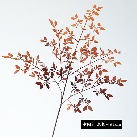 Artificial Nandina Green Plant Branch, Living Room Shopping Mall Decoration, Simulation Bamboo Leaves